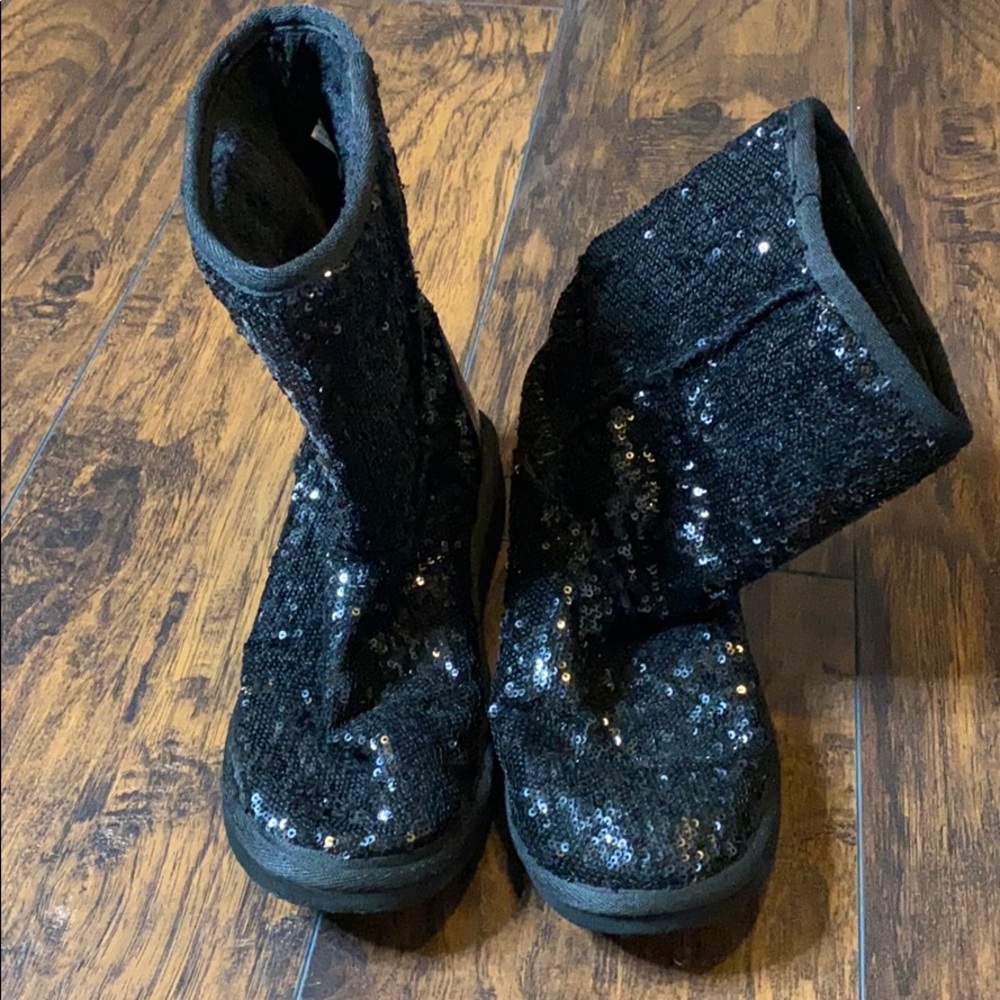 Black sequin “ugg style” boots